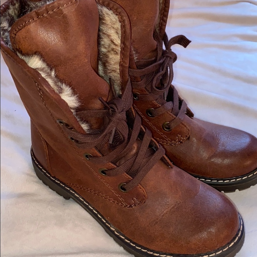 Fur Lined Combat Boots